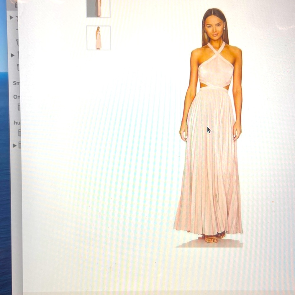 BCBG Maxaria  Mignon halter neck evening gown